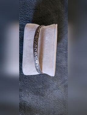 Vintage Danecraft Flower Repousse Sterling Silver 925 Bangle Bracelet 13 g 7.75"